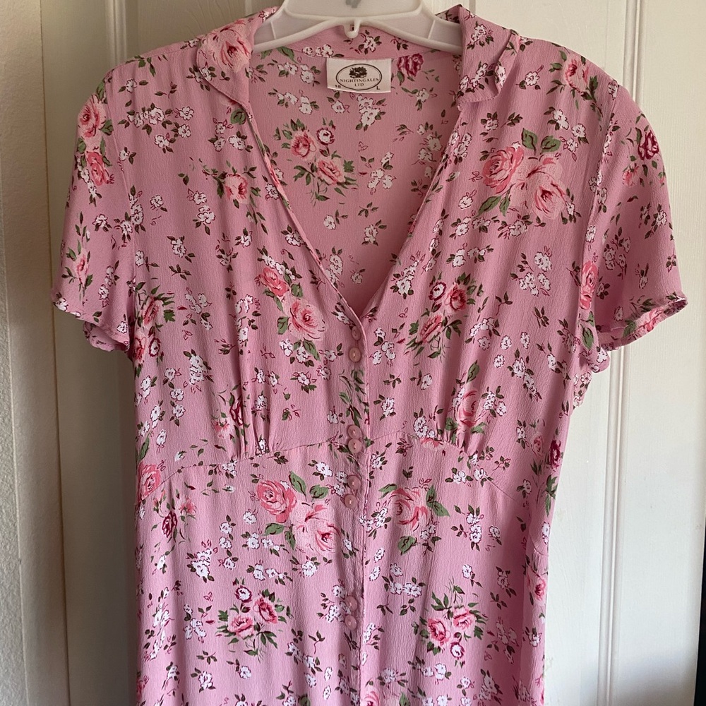 Pink Floral Vintage Night Gown
